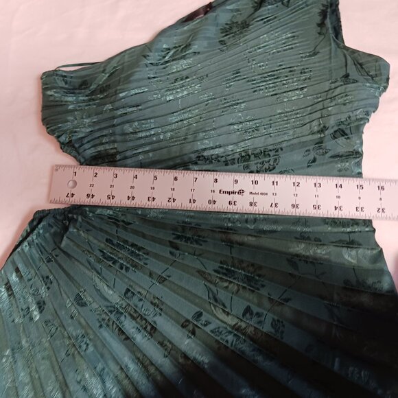NY&C, NWT, One Shoulder, Evergreen, Asymmetric Cocktail Dress, Side Cut Out, Med - Picture 13 of 15
